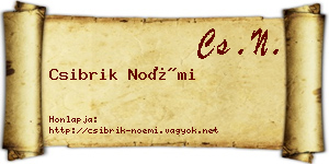 Csibrik Noémi névjegykártya